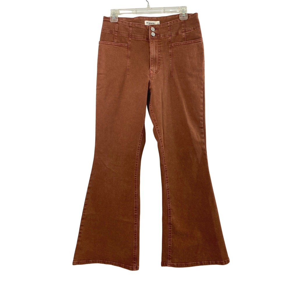 Maurices Jeans Women 8 Short M Jeans High Rise Flare Rust Brown Stretch Denim